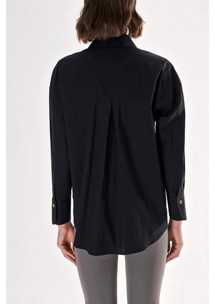 Siyah Bol Kesim Gömlek 10824 fırsatları