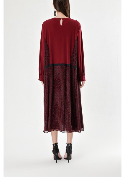 Mor Uzun Kollu Bol Kesim Elbise 93719 fırsatları