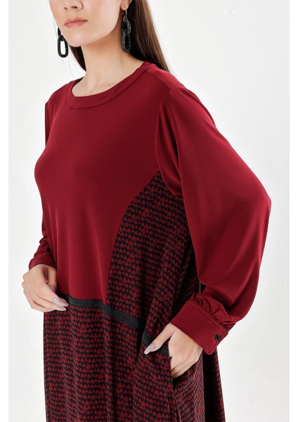 Mor Uzun Kollu Bol Kesim Elbise 93719 indirimleri