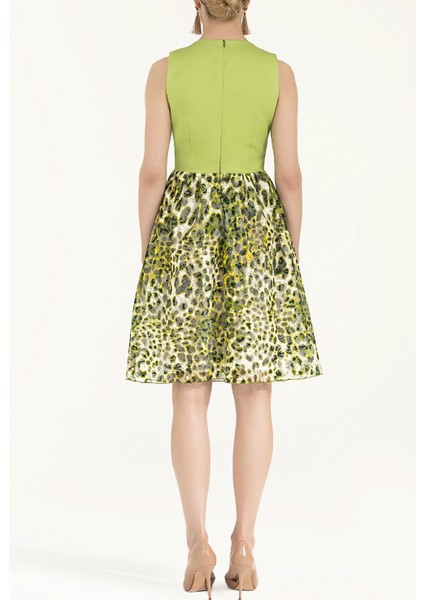 Yeşil Dantelli V Yaka Pamuk Mini Elbise 91843 fırsatları