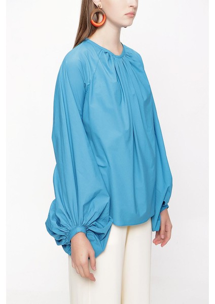 Mavi Kolları Büzgülü Bluz 19833 fiyatları