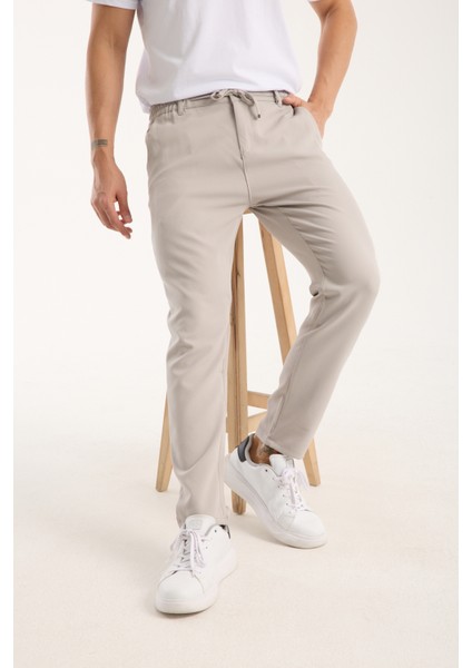 Erkek Jogger Bel Lastikli Düğmeli Fermuarlı Bağcıklı Likralı Antrasit Pantolon modelleri