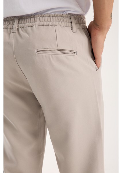 Erkek Jogger Bel Lastikli Düğmeli Fermuarlı Bağcıklı Likralı Antrasit Pantolon