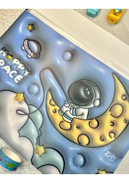 Uzay Keşfi Şeffaf Tek Bölmeli A4 Fermuarlı Dosya Klasörü / Belge Dosyası/düzenleyici Klasör/ Dosya indirimleri