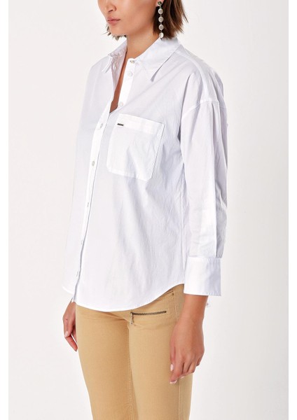 Beyaz Bol Kesim Gömlek 10824 fiyatları