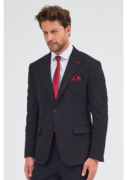 Siyah Kırlangıç Yaka Tam Astar 6 Drop Slim Fit Takım Elbise 1001255162 modelleri