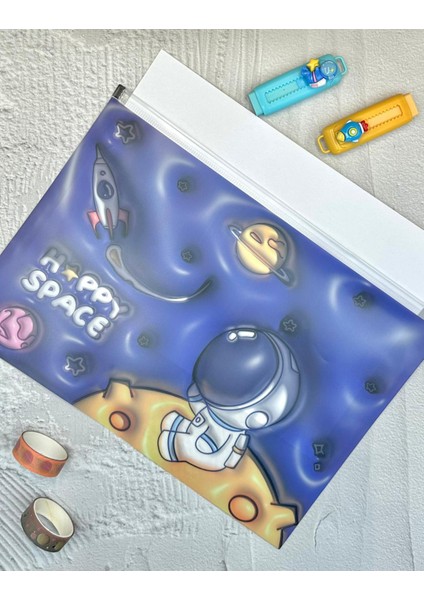 Gezegenler Diyarı Şeffaf Tek Bölmeli A4 Fermuarlı Dosya Klasörü / Belge Dosyası/düzenleyici Klasör fiyatları