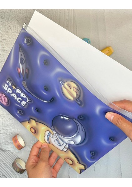 Gezegenler Diyarı Şeffaf Tek Bölmeli A4 Fermuarlı Dosya Klasörü / Belge Dosyası/düzenleyici Klasör fırsatları