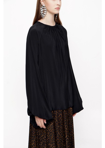 Siyah Kolları Büzgülü Bluz 19833 fiyatları