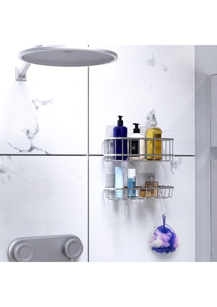 4 Adet Güçlü Kendinden Yapışkanlı Kancalar Köşe Rafı Banyo Rafı Duş Rafı Kancası, Su Geçirmez Askı modelleri