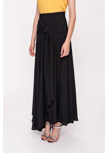 Siyah Godeli Yüksek Bel Etek 81196
