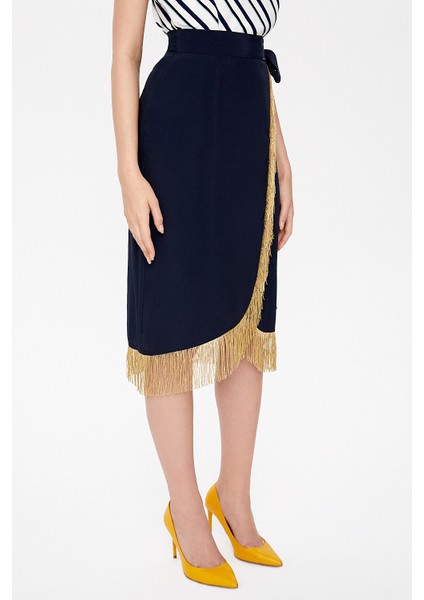 Lacivert Anvelop Kapama Püsküllü Etek 81071 modelleri