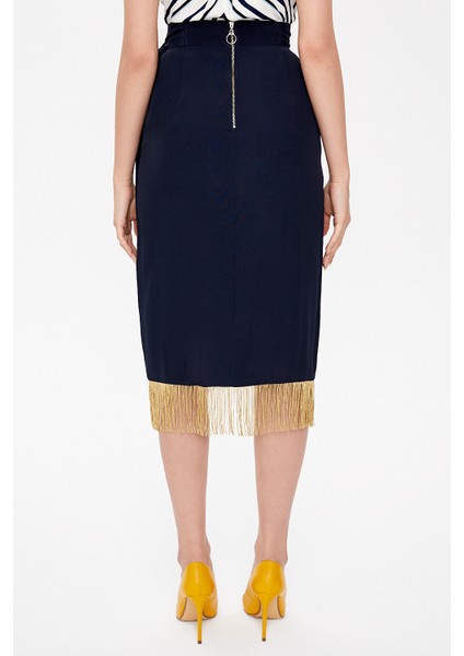 Lacivert Anvelop Kapama Püsküllü Etek 81071 indirimleri