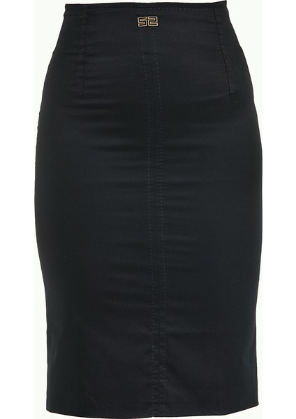 Lacivert Dar Kesim Cepli Etek 80390