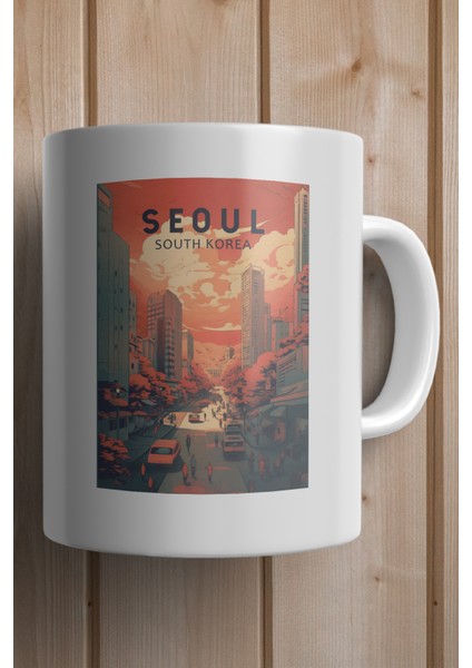 South Korea- Seaul Baskılı Premium Kupa Bardak fiyatları