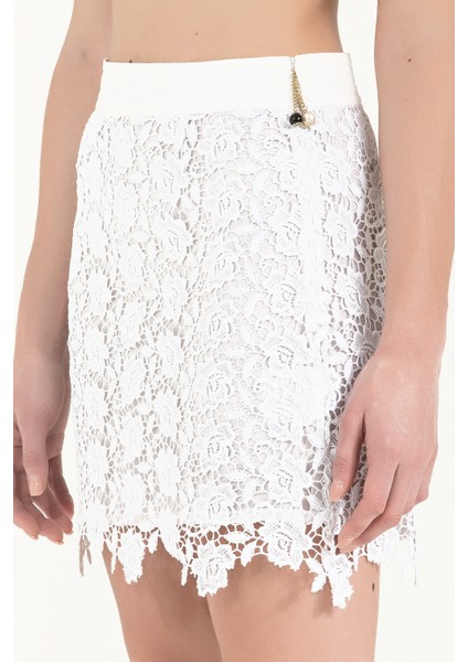 Beyaz Dantel Etek 80384