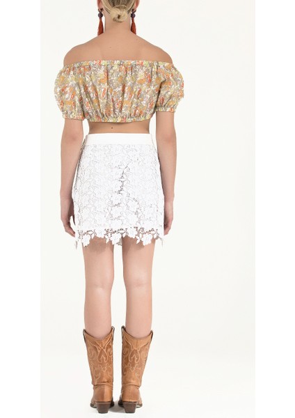 Beyaz Dantel Etek 80384