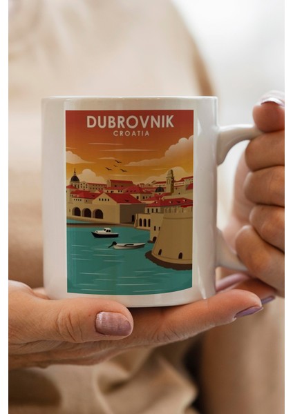 Croatia- Hırvatistan- Dubrovnik Baskılı Premium Kupa Bardak