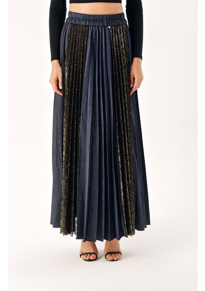 Lacivert Dantel Detaylı Piliseli Etek 81273 fiyatları