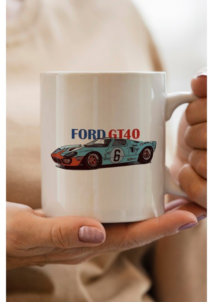 GT40 Klasik Araba Baskılı Premium Kupa Bardak