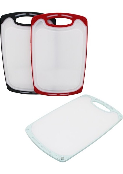 31X20CM Küçük Plastik Kesim Panosu Kaymaz Silikon Kenarlık - 10MM Kalınlık (5263)