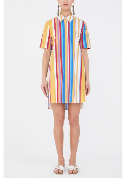 Çizgili Kısa Kollu Poplin Gömlek 10732