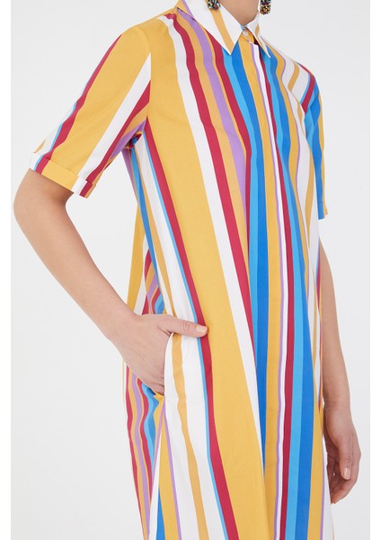 Çizgili Kısa Kollu Poplin Gömlek 10732 modelleri