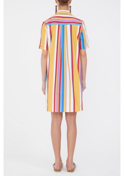 Çizgili Kısa Kollu Poplin Gömlek 10732 fırsatları