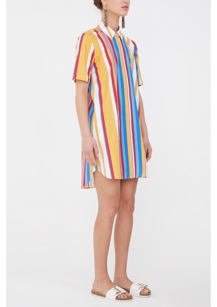 Çizgili Kısa Kollu Poplin Gömlek 10732 indirimleri