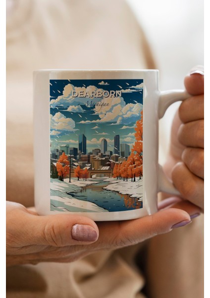 Michigan Baskılı Kupa Bardak