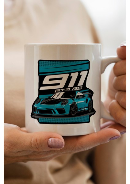 Porsche 911 Klasik Araba Baskılı Premium Kupa Bardak