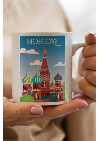 Moscow- Moskova Baskılı Kupa Bardak