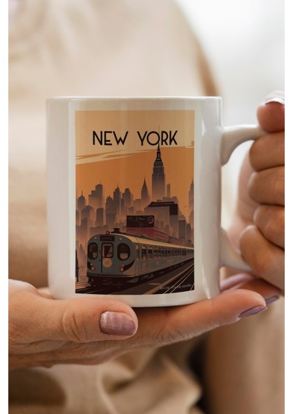 New York Baskılı Kupa Bardak
