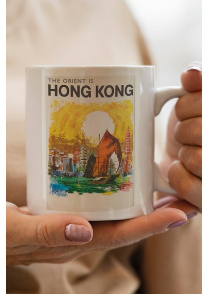 Çin- China- Hong Kong Baskılı Premium Kupa Bardak