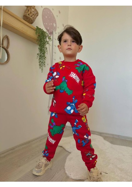 Erkek Çocuk Karakter Baskılı 3 Iplik Eşofman Takımı