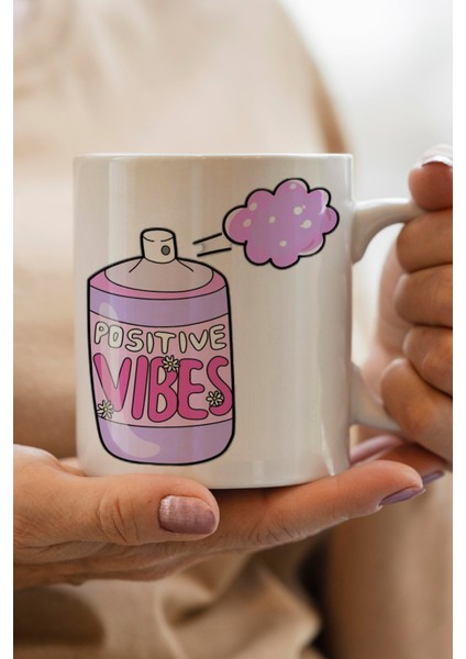 Positive Vibes Baskılı Kupa Bardak