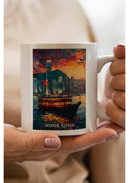 Hong Kong Baskılı Kupa Bardak