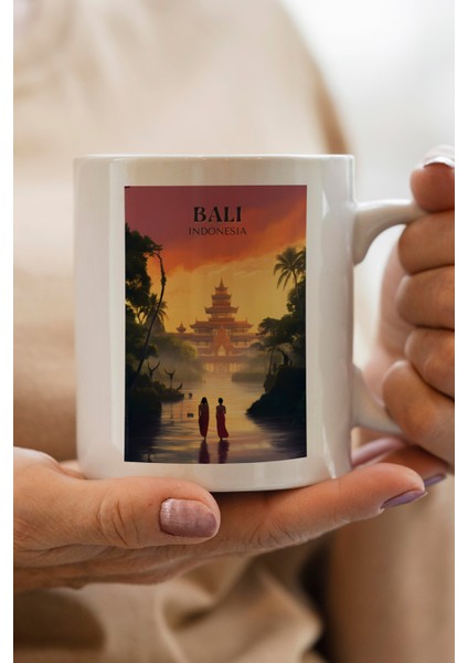 Bali- Indonesia Baskılı Premium Kupa Bardak