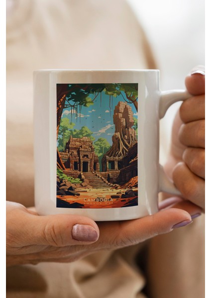 Angkor Wat- Cambodia Baskılı Premium Kupa Bardak