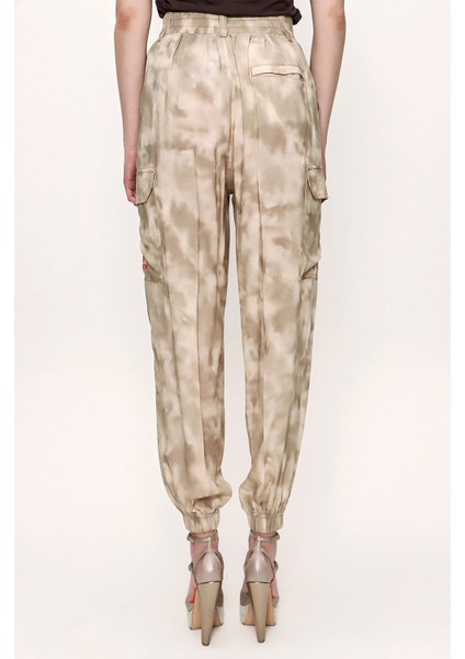 Bej Beli Lastikli Bol Paça Pantolon 41614 modelleri