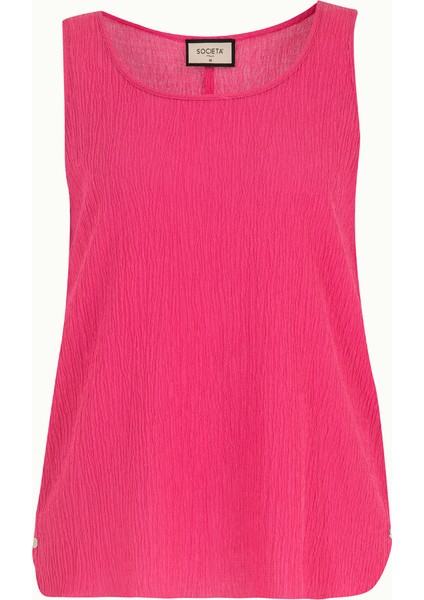 Pembe Desenli Bol Kesim Kolsuz Bluz 19692