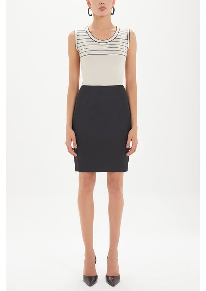 Siyah Dar Kesim Saten Etek 80747