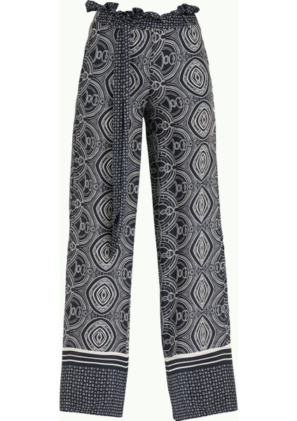 Lacivert Yüksek Bel Bol Kesim Pantolon 41302