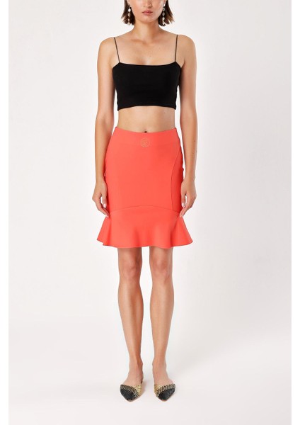 Mercan Volanlı Dar Kesim Mini Etek 80658 fiyatları