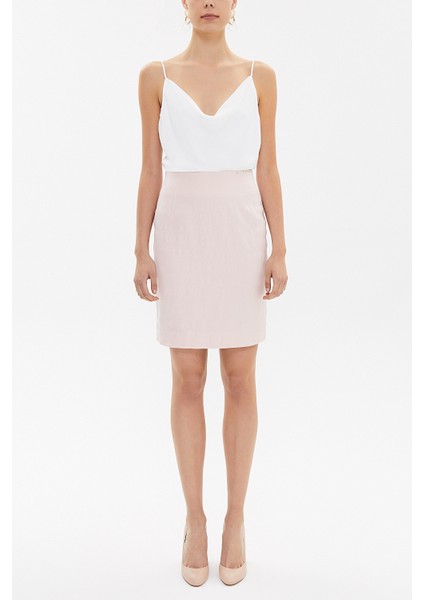 Pembe Diz Üstü, Düz Dar Etek 81118