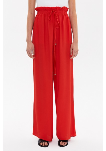 Kırmızı Beli Lastikli Bol Paça Pantolon 41345 fiyatları