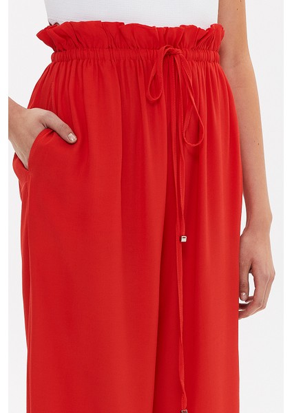 Kırmızı Beli Lastikli Bol Paça Pantolon 41345 fırsatları