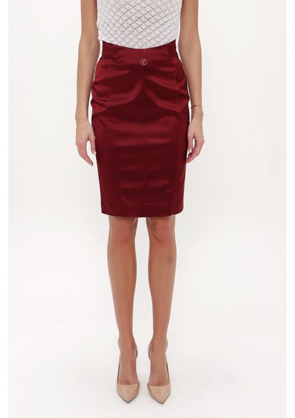 Bordo Dar Kesim Etek 80436