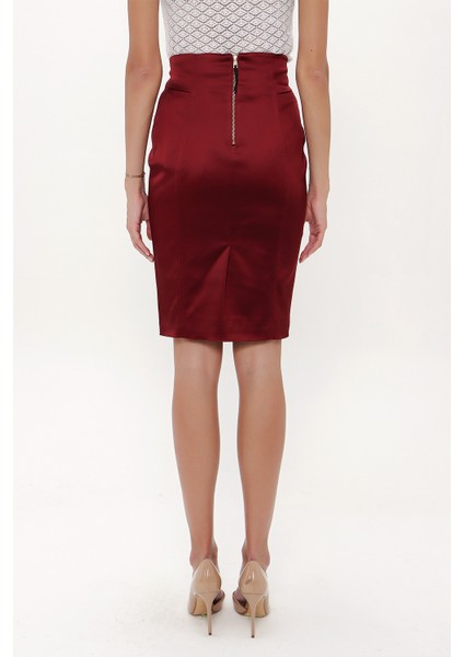 Bordo Dar Kesim Etek 80436