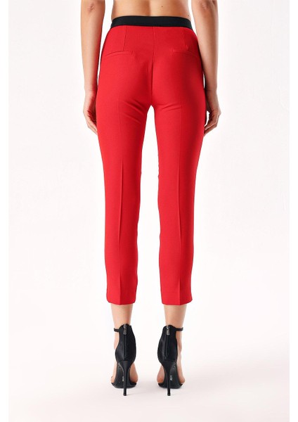 Kırmızı Beş Cep Boru Paça Pantolon 41643 fırsatları